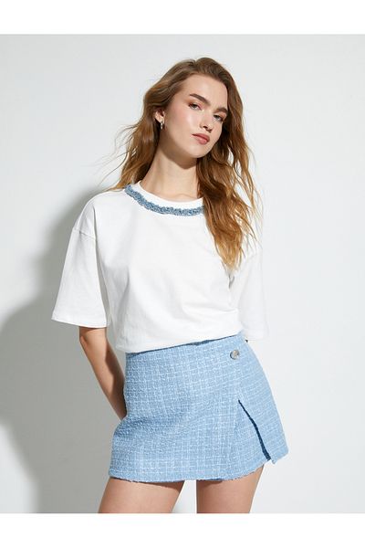 Koton Tweed Shorts Szoknya Mini Normál Derék