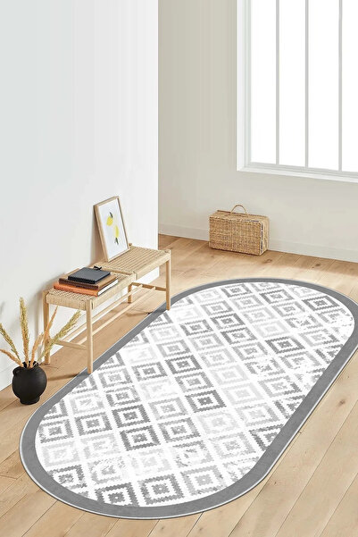 Thalia Home Kaymaz Tabanlı Yıkanabilir Baskılı Yolluk Halı Koridor Halısı