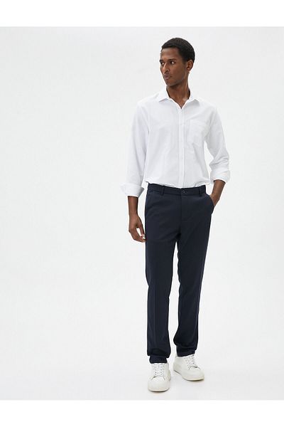 Koton Slim Fit Chino Fabric - Buttoned and Pocket Detailed Trousers