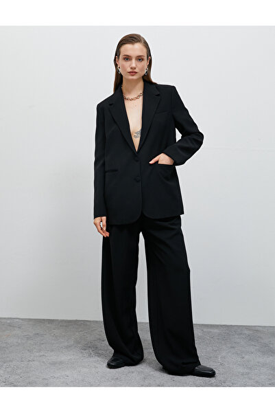 Koton Pantaloni din stofă Palazzo cu buzunare și talie elastică