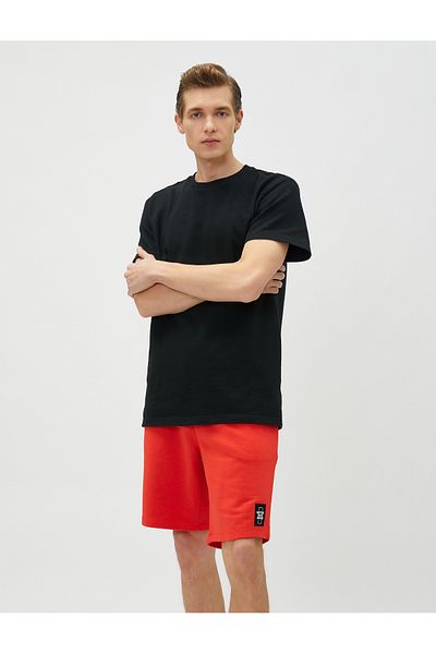 Koton Slim-Fit-Shorts mit Spitzenbund und Label-Print auf der Tasche
