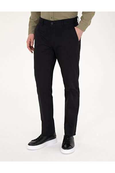 Pierre Cardin Siyah Regular Fit Kanvas Pantolon 50288510-VR046