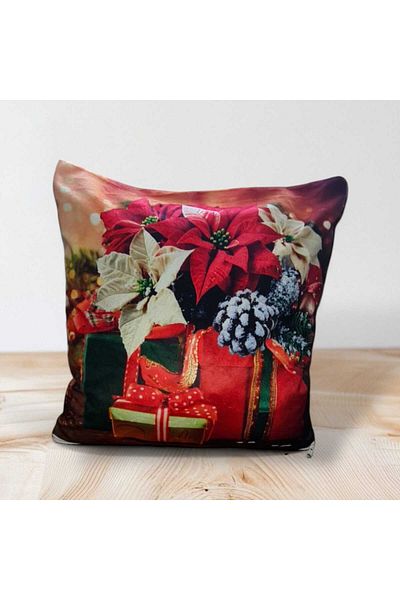 FLAMENCO TEKSTİL Double Printed Kirlent Case with Flower Light Pattern