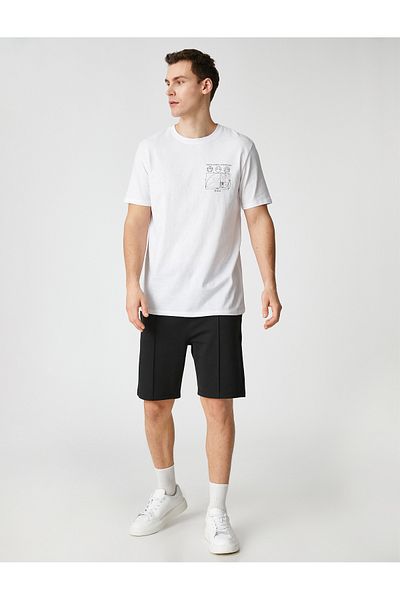 Koton Základní šortky Slim Fit Šití Detailní kapsy Zavazování v pase