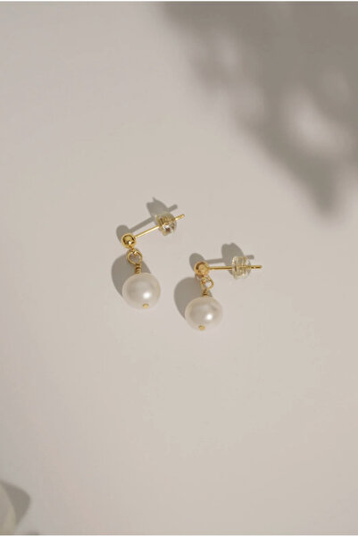 LİNOVE JEWELLERY Gümüş inci Küpe, Doğal Sallantılı inci Küpe, 925 Ayar Gümüş ...