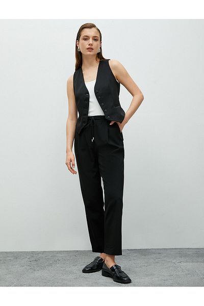 Koton Carrot Trousers with Lace Waist and Pocket Detail