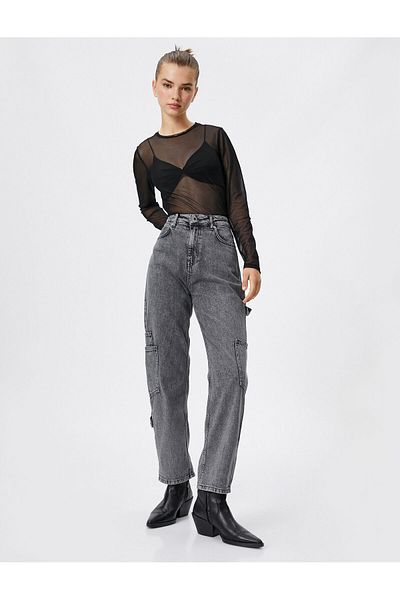 Koton High Waist Jeans Straight Jeans Straight Leg - Eve Jeans
