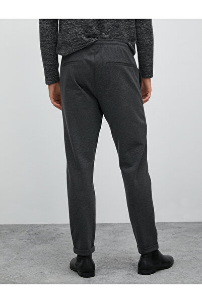 Koton Basic Dokuma Pantolon Slim Fit Beli Bağcıklı Cepli Katlı Paça