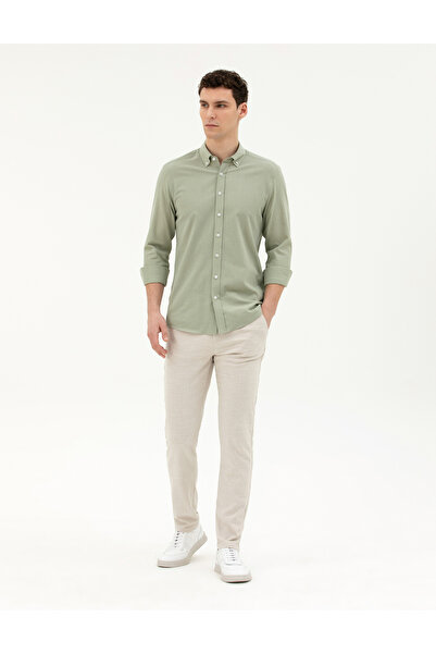 Pierre Cardin Bej Slim Fit Kanvas Pantolon 50288509-VR011