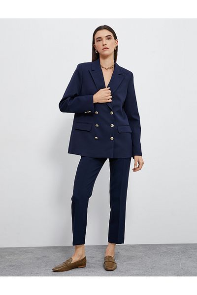 Koton Fabric Trousers Gold Buttoned Pocket Detailed Skinny Leg