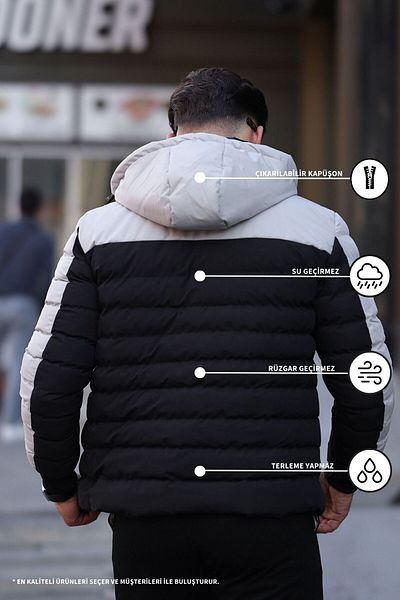 KOCCI New Season Water and Wind Proof Detachable Hooded Winter Puffer Jacket
