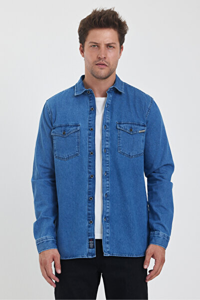 Rodi Alex 014 Мъжка дънкова риза Slim Fit Rd24ke031184