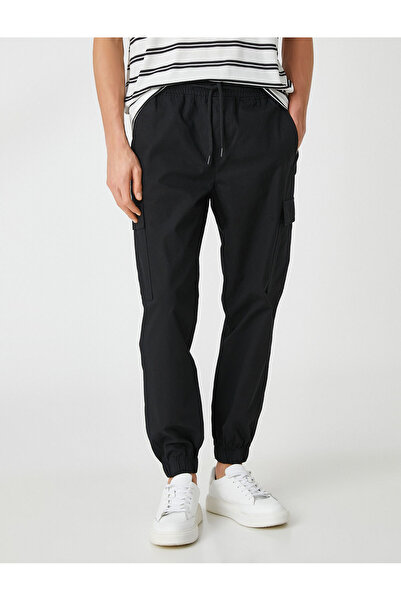 Koton Jogger Cargo Pants with Lace Waist Pocket Detail