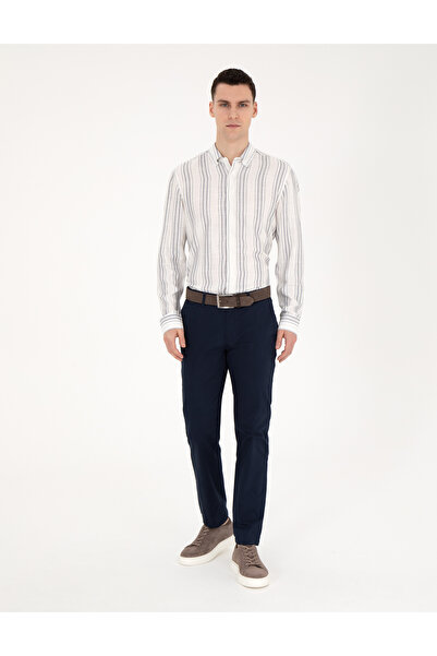 Pierre Cardin Lacivert Regular Fit Kanvas Pantolon 50288510-VR033