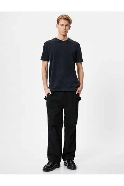 Koton 4SAM10315HK Koton Ανδρικό T-shirt ANTHRACITE