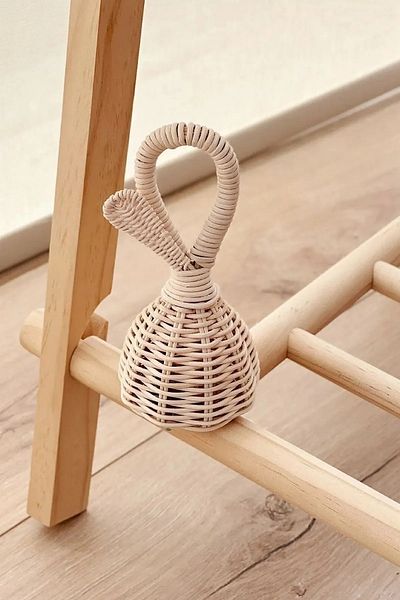 HAKİCİ Rattan Bamboo Rattle - Healthy Baby Gift and Room Decor Toy