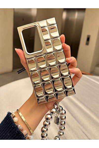 POWELL Samsung S24 Ultra Kalıp Desenli Parlak Gri Tasarım Esnek Kaliteli Sili...