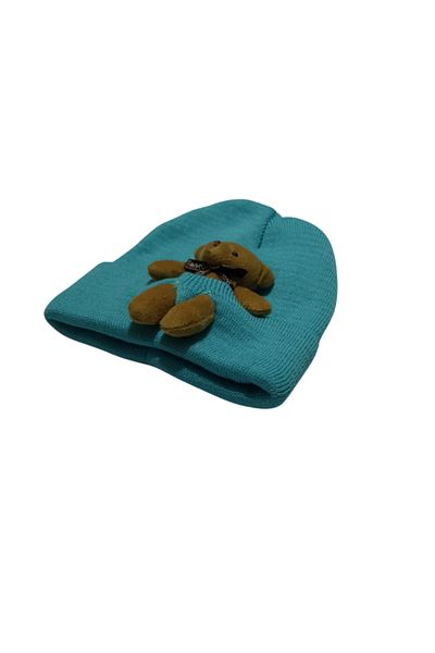 kamp dükkanı Children's Beanie with Plush Teddy Bear Figure