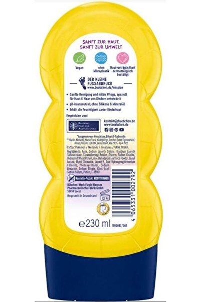 Bübchen Children's Shampoo & Shower Gel 2 in 1 Pokemon Pikachu 230 ml