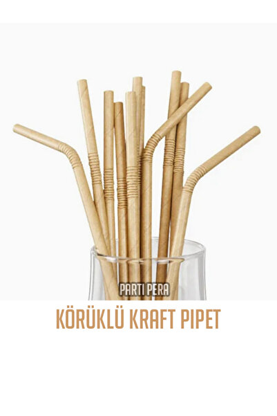 parti pera Kraft Kağıt Pipet 24 Adet