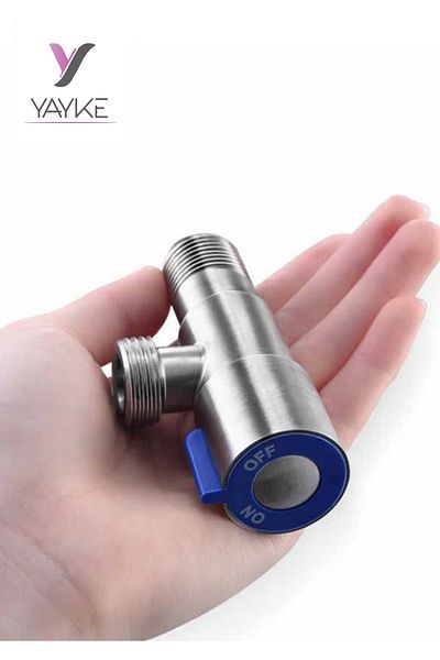 Yayke Intermediate Faucet - Hot and Cold Inlet Bathroom Stop Valve, Kitchen Sink (in 1/2 Out 3/8)