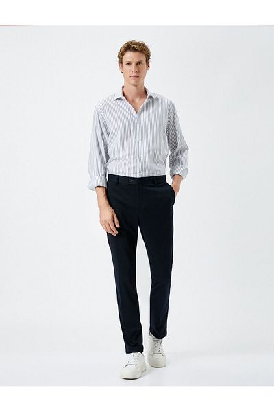 Koton Ανδρικό παντελόνι ρούχων 3SAM40015HW Navy Blue Navy Blue