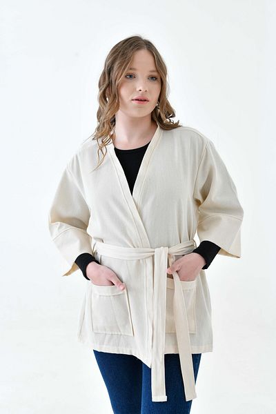 mirach Jachetă confortabilă cu centură - Cardigan caftan cu centură legată