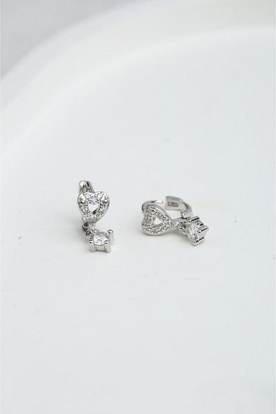 VLM AKSESUAR 6mm Heart Cz Ring Tragus Helix Surgical Piercing
