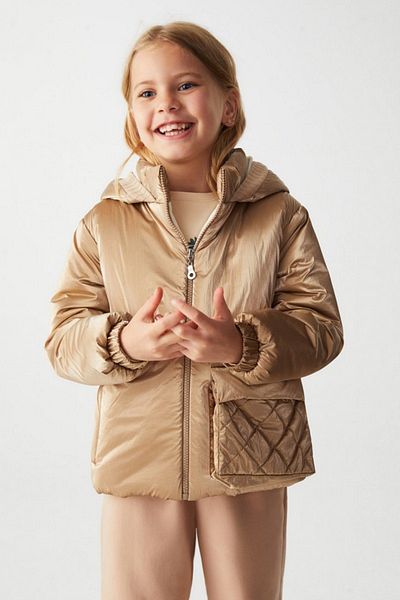 HAUSEkids 4-8 Years Old Parislora Girl's Puffer Jacket - Latte Camel