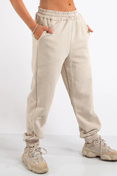 ruNadeS Γυναικεία ελαστικά πόδια μοντέρνα μοντέρνα αθλητικά παντελόνια Jogger με τρεις κλωστές