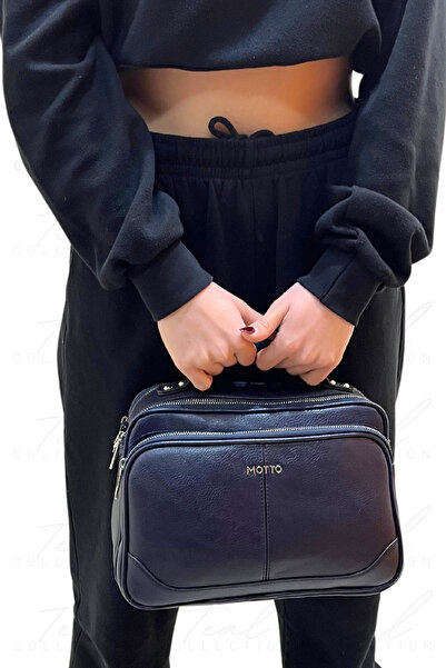 Teal Collection حقيبة يد وكتف متعددة الأقسام مع مقبض بحزام متقاطع