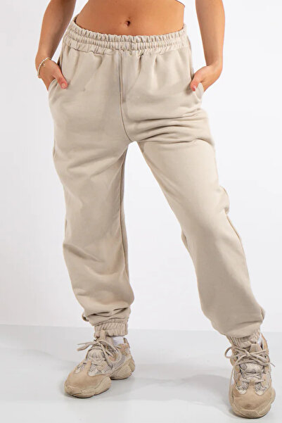 ruNadeS Γυναικεία ελαστικά πόδια μοντέρνα μοντέρνα αθλητικά παντελόνια Jogger με τρεις κλωστές