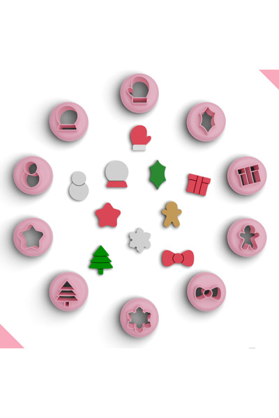 brocutters حزمة قطع طين البوليمر الصغيرة للعام الجديد، 10 نماذج من قوالب قطع ...