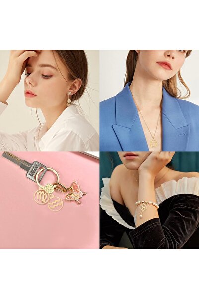 arredamento Aslan Burcu Altın Kaplama Metal Charm Kolye Ucu