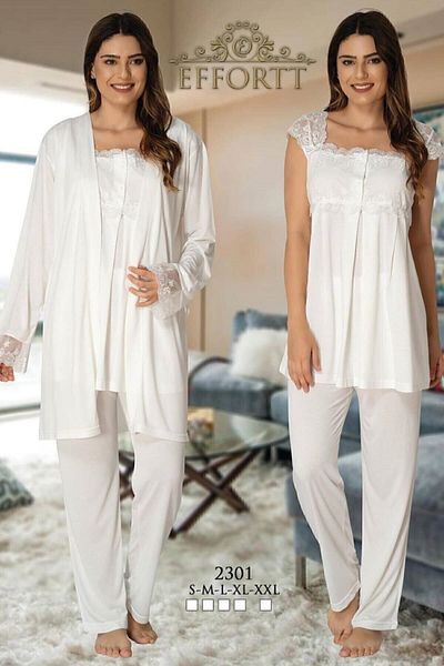 Effort Pijama Maternity Pajama Set with Dressing Gown