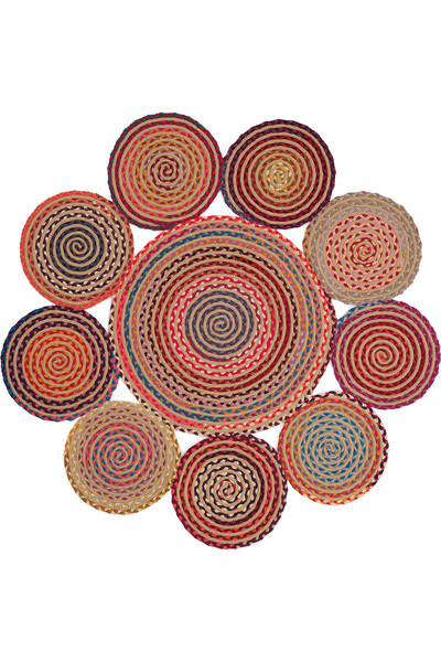 Cool Halı Luke 439 Yuvarlak Halı Çiçek Şekilli Dekoratif Antre Hol Halısı Has...