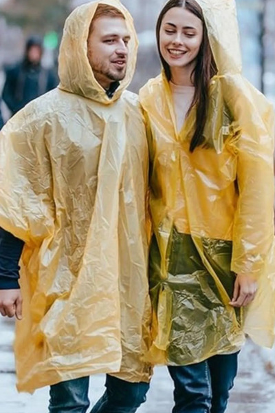 Carlburn Özel Üretim Kullan At Su Geçirmez Sızdırmaz 0,2mm Kalınlık Tek Kullanımlık 10 Adet Yağmurluk