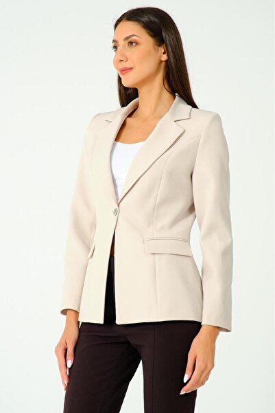 RAYZ سترة نسائية بقصة ضيقة بزر واحد