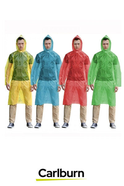 Carlburn Özel Üretim Kullan At Su Geçirmez Sızdırmaz 0,2mm Kalınlık Tek Kullanımlık 10 Adet Yağmurluk