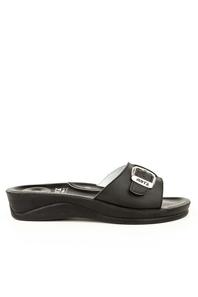 Muya Candy 6 Puncte - Papuci negri pentru femei cu talpă anatomică Four Seasons Heel Spur
