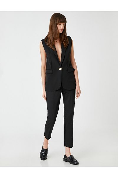 Koton Cigarette Fabric Trousers with Stitching Detail