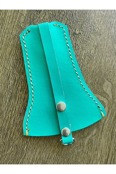 Store Air Green 100% Handmade Leather Bell Model Keychain