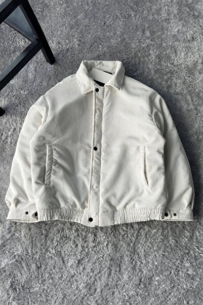 MANMARK Kadife Erkek Ribanalı Oversize Kesim Ceket Mont