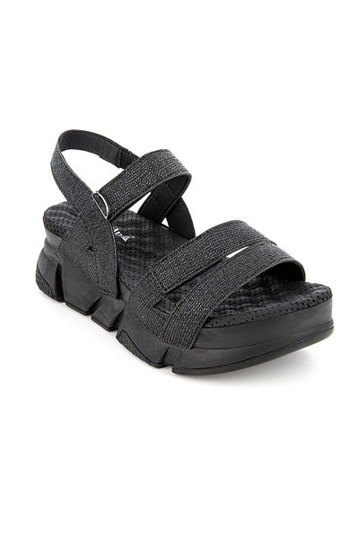 Muya Olimba Women's Black Sandals - Anatomical Sole, Heel Spur