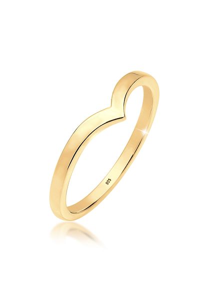 ELLI Ring Ladies V Shape Stacking Trend In 925 Sterling Silver