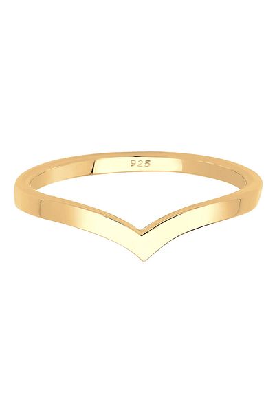 ELLI Ring Ladies V Shape Stacking Trend In 925 Sterling Silver