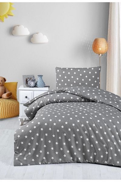 Garden Home Σετ παπλωματοθήκη μονό Ranforce Woven Star Pattern Anthracite (ΧΩΡΙΣ ΣΕΝΤΟΝΙΟ)