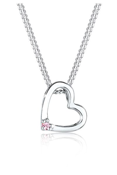 ELLI Halskette Damen Herz Anhänger mit Kristall in 925 Sterling Silber