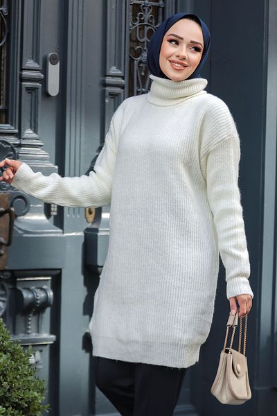 Neva Style الحلق إكرو الحجاب تريكو سترة تونيك 20223E