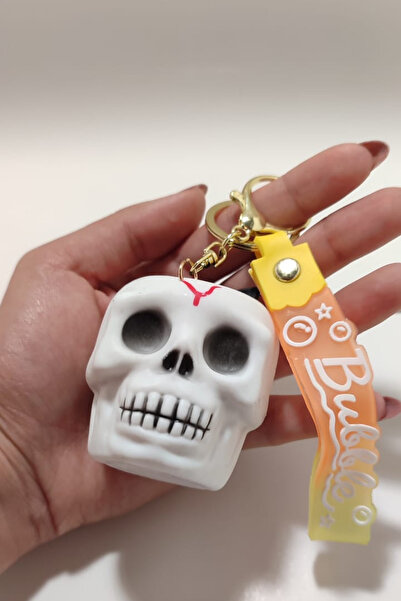 KCA HOME جمجمة الهالوين - كرة الضغط، سلسلة المفاتيح، لعبة الهيكل العظمي الخفافيش